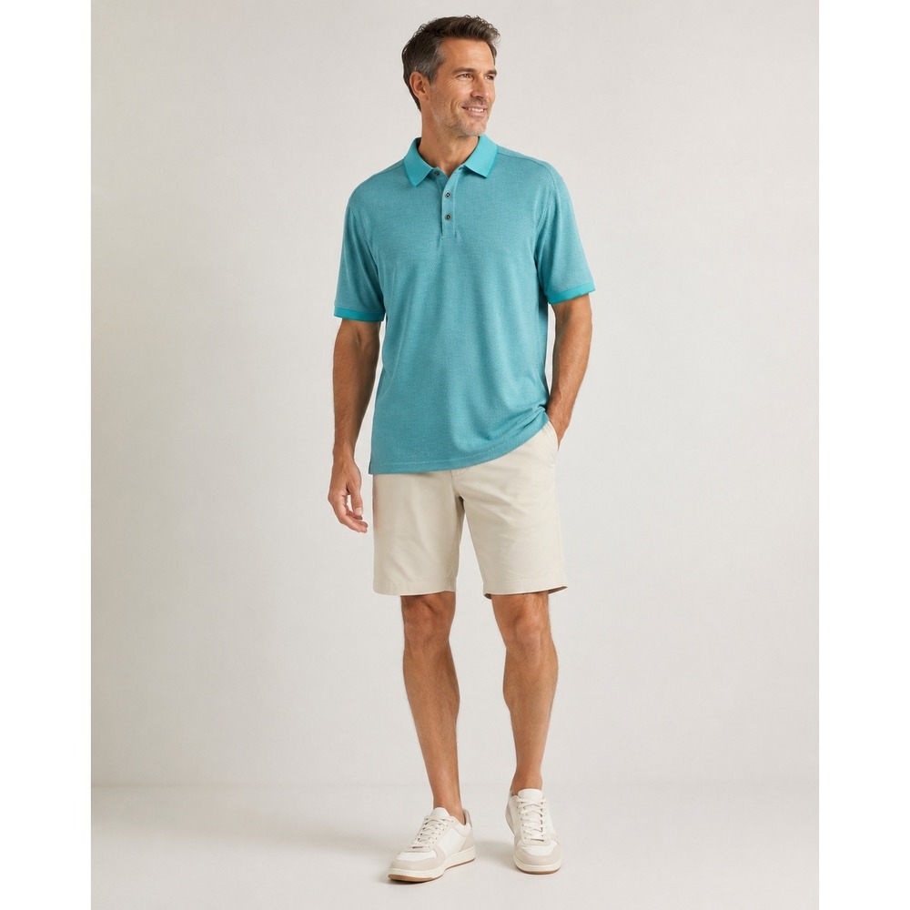 Nat Nast Golf Polo Shirt Mens Large Aqua Blue Polyester Rayon Soft